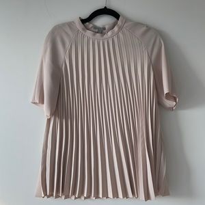 COS Pleated Beige Swing Top US 8